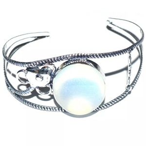New Opal Silver Cuff Bracelet.